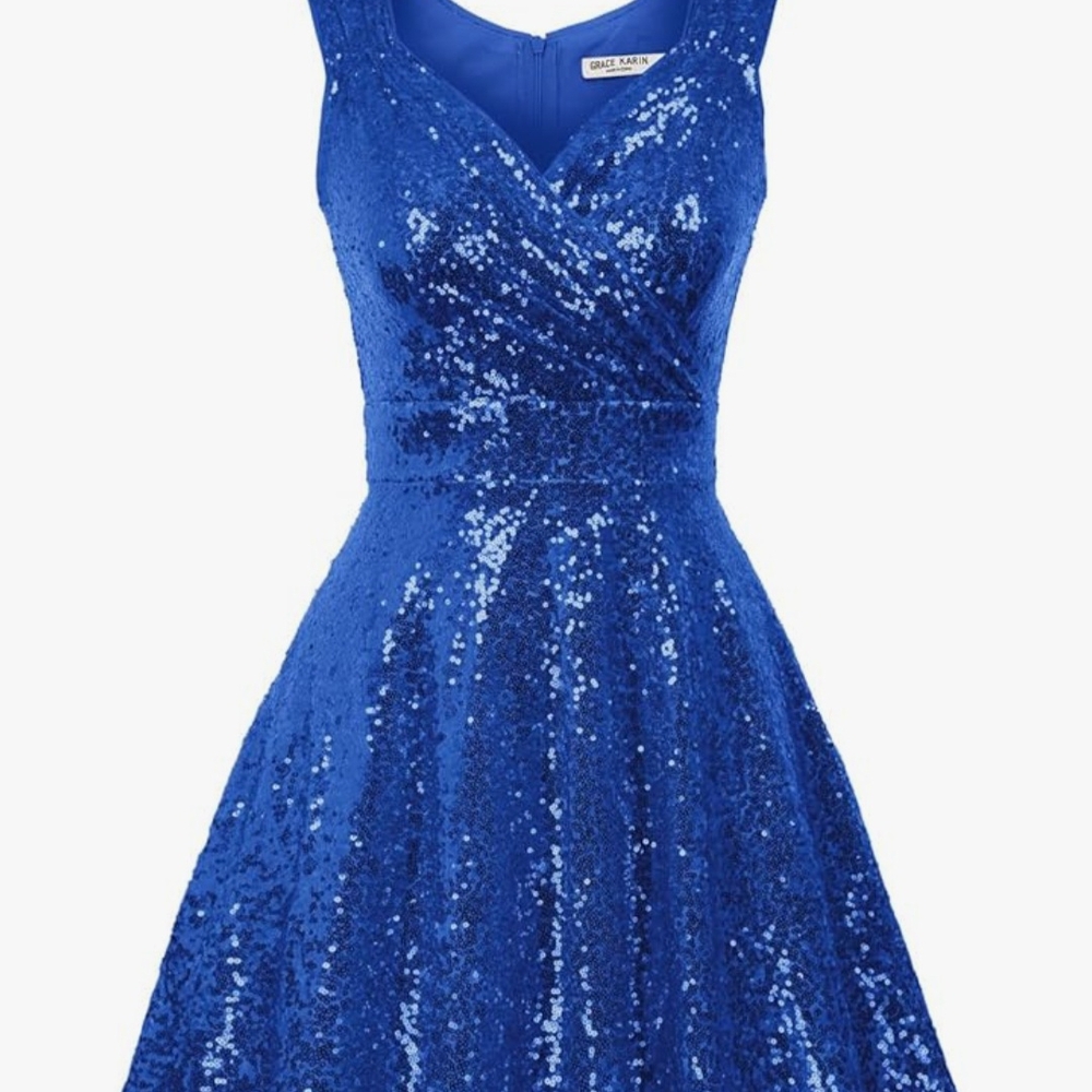 Grace Royal Blue Sequin Prom Dress